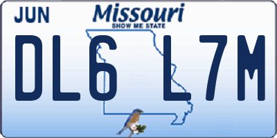 MO license plate DL6L7M