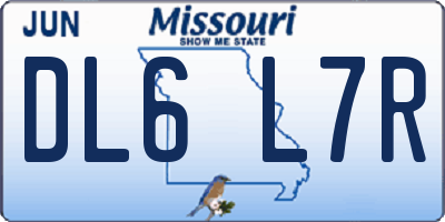 MO license plate DL6L7R