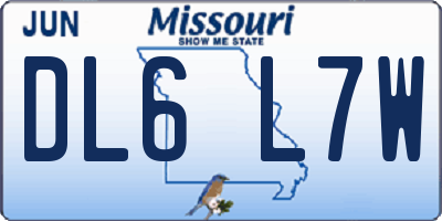 MO license plate DL6L7W