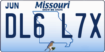 MO license plate DL6L7X