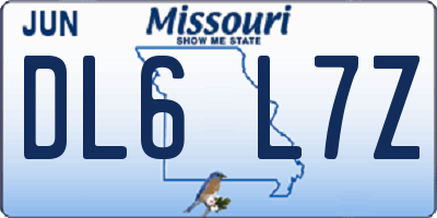 MO license plate DL6L7Z