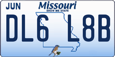 MO license plate DL6L8B