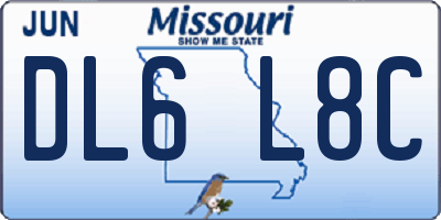 MO license plate DL6L8C