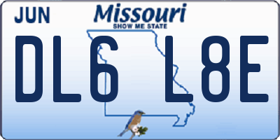 MO license plate DL6L8E