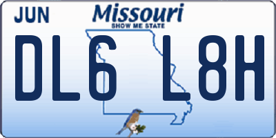 MO license plate DL6L8H
