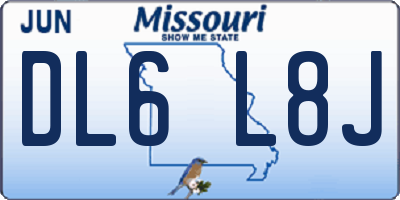 MO license plate DL6L8J