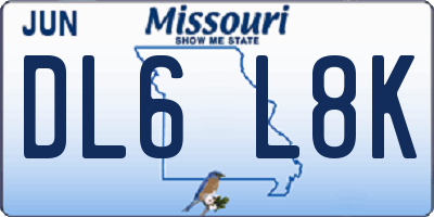 MO license plate DL6L8K