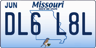 MO license plate DL6L8L