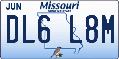 MO license plate DL6L8M