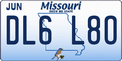MO license plate DL6L8O