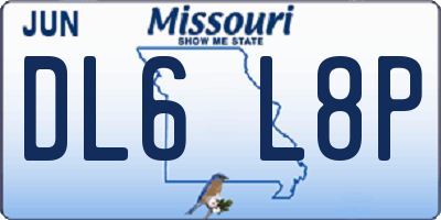 MO license plate DL6L8P