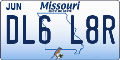 MO license plate DL6L8R