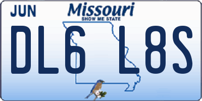 MO license plate DL6L8S