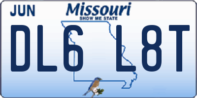MO license plate DL6L8T