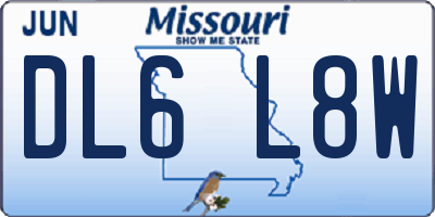 MO license plate DL6L8W