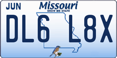 MO license plate DL6L8X