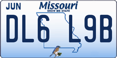 MO license plate DL6L9B