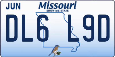 MO license plate DL6L9D