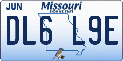 MO license plate DL6L9E