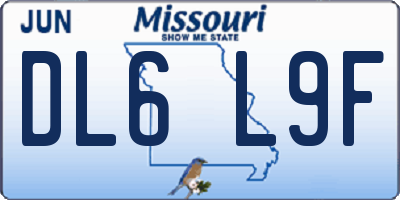 MO license plate DL6L9F