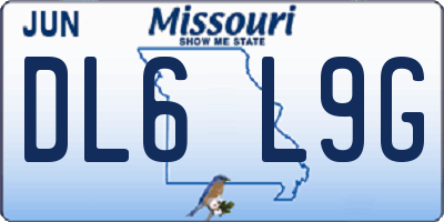 MO license plate DL6L9G