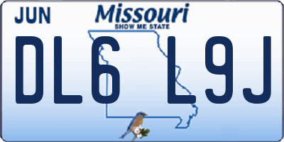 MO license plate DL6L9J