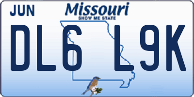 MO license plate DL6L9K