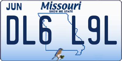 MO license plate DL6L9L