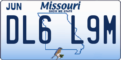 MO license plate DL6L9M