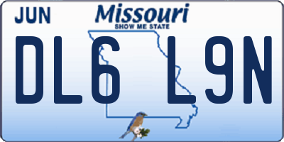 MO license plate DL6L9N
