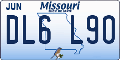 MO license plate DL6L9O