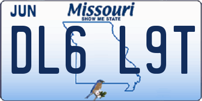 MO license plate DL6L9T