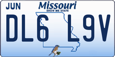 MO license plate DL6L9V
