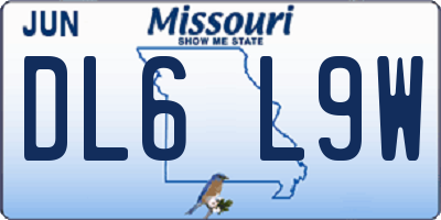 MO license plate DL6L9W