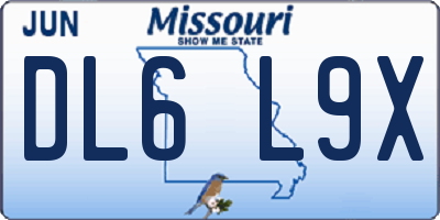 MO license plate DL6L9X