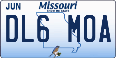 MO license plate DL6M0A