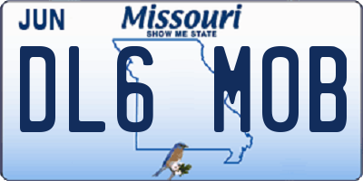 MO license plate DL6M0B