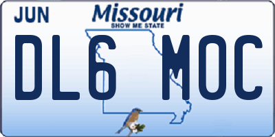MO license plate DL6M0C