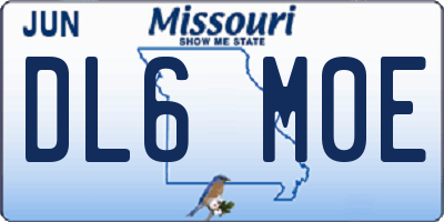 MO license plate DL6M0E