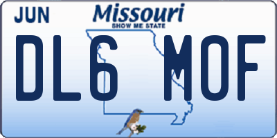 MO license plate DL6M0F
