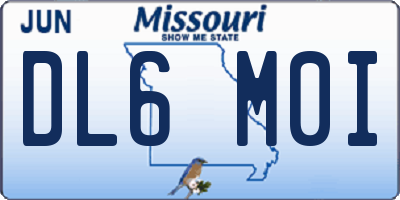 MO license plate DL6M0I