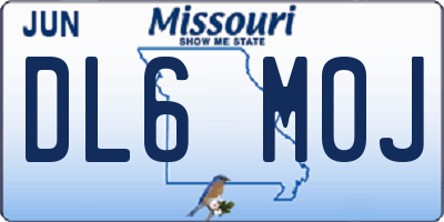 MO license plate DL6M0J