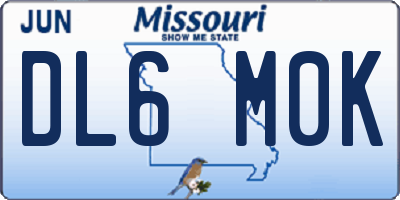 MO license plate DL6M0K