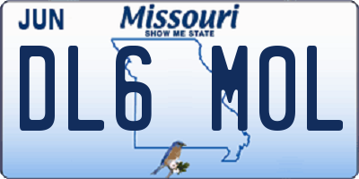 MO license plate DL6M0L