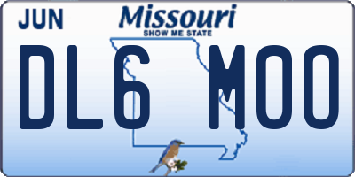 MO license plate DL6M0O
