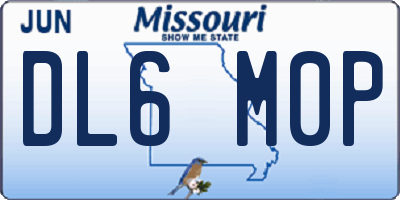 MO license plate DL6M0P