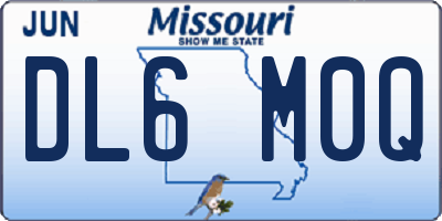 MO license plate DL6M0Q