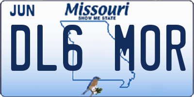 MO license plate DL6M0R