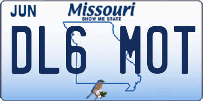 MO license plate DL6M0T