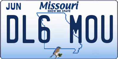 MO license plate DL6M0U